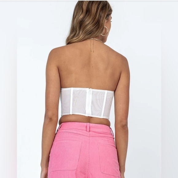 NWT Princess Polly Bustier Corset Top Ivory/White Mesh Boned Festival Top Size 6 - Picture 2 of 13
